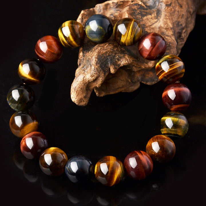 Pulsera de protección positiva con ojo de tigre natural de Buddha Stones