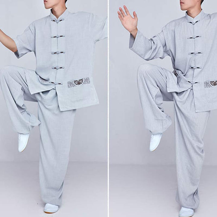 Conjunto de ropa unisex con bordado de Buddha Stones para meditación, oración zen, práctica espiritual de tai chi y qigong - image 29