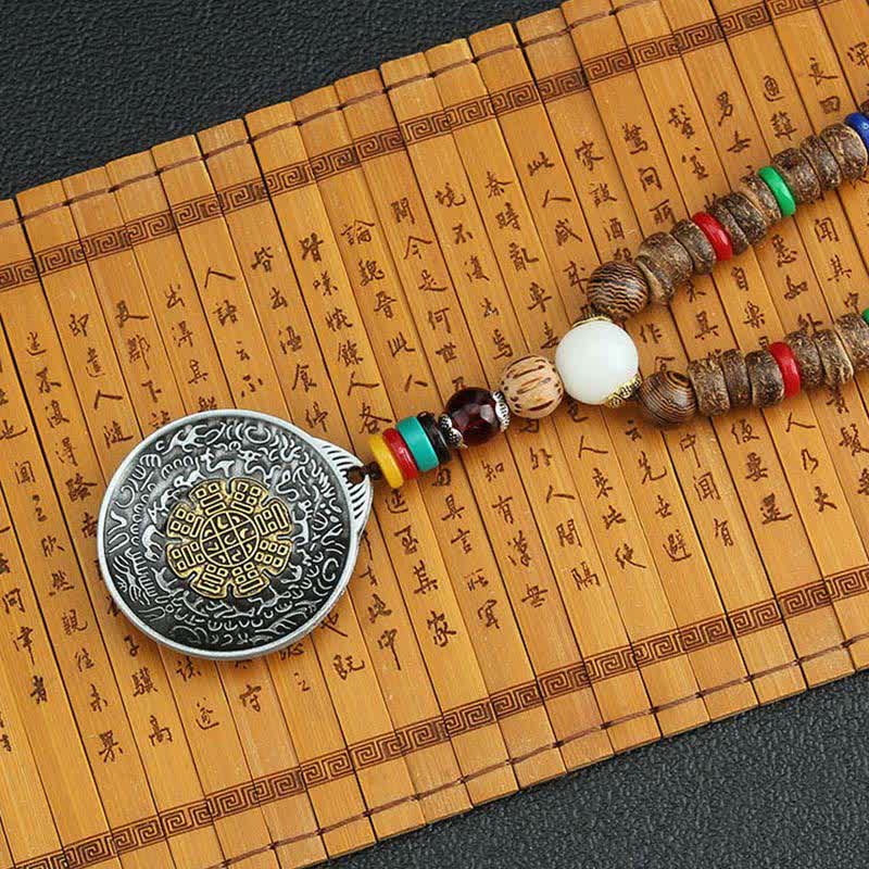 Buddha Stones tibetano Om Mani Padme Hum rueda de oración rotación Vajra collar de madera colgante - image 24