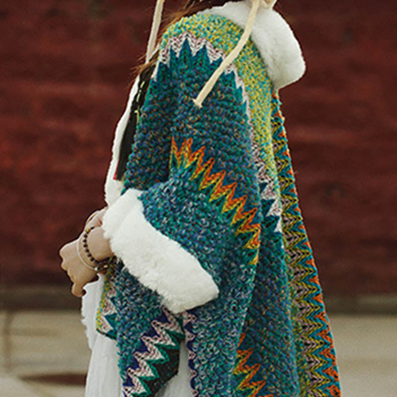 Mantón de rayas multicolor tibetano con Buddha Stones , bufanda de viaje acogedora para invierno