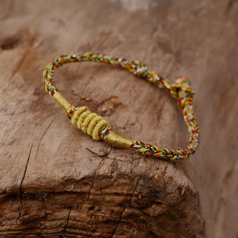 Pulsera de cuerda trenzada con protección de nudo King Kong colorida hecha a mano con Buddha Stones
