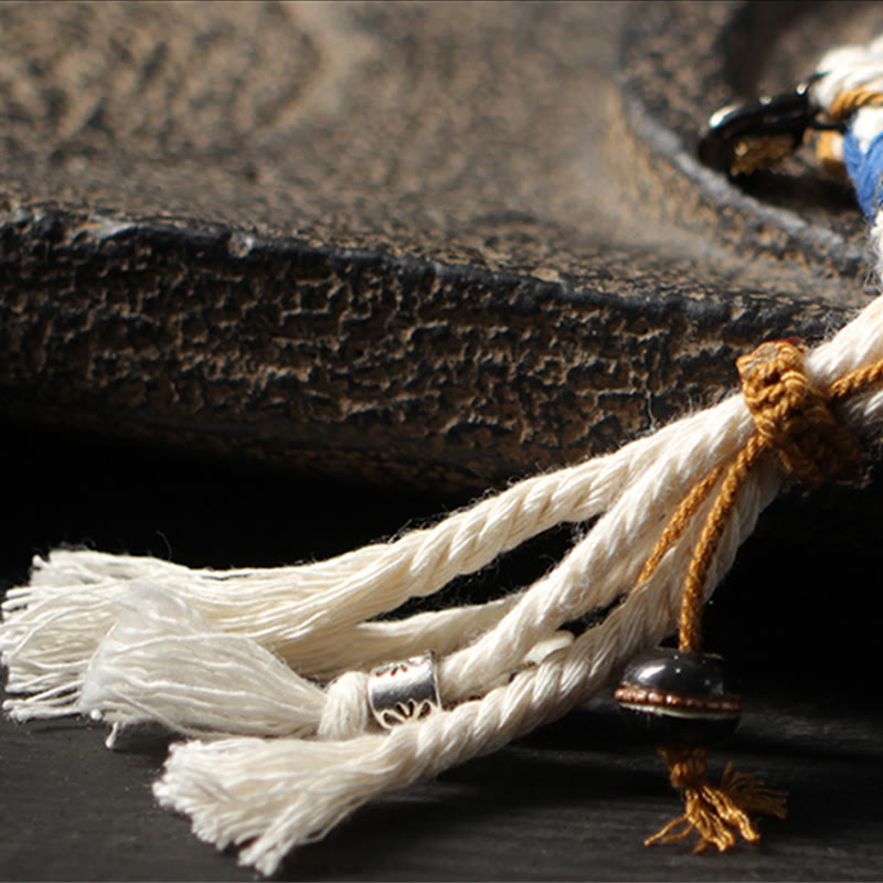 Pulsera de la suerte hecha a mano con Buddha Stones del Tíbet Zakiram diosa de la riqueza Thangka