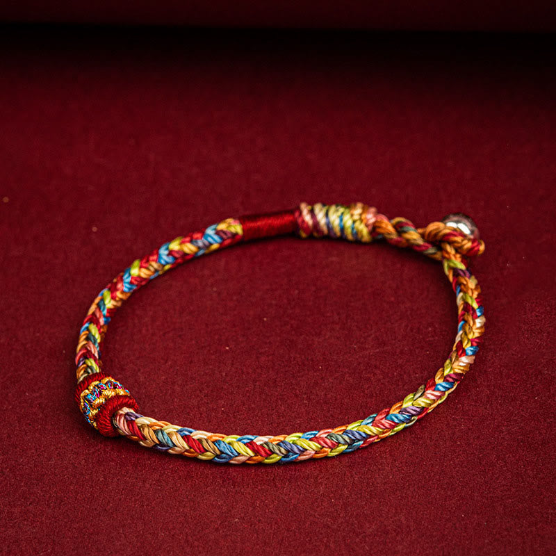 Pulsera hecha a mano con Buddha Stones para niños y adultos, pulsera colorida de la suerte del Festival del Barco del Dragón, cuerda colorida