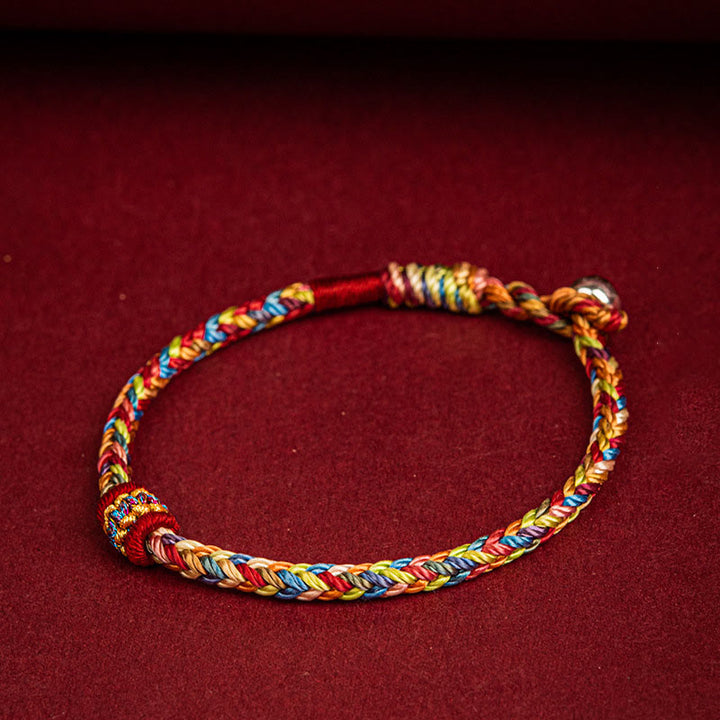 Pulsera hecha a mano con Buddha Stones para niños y adultos, pulsera colorida de la suerte del Festival del Barco del Dragón, cuerda colorida