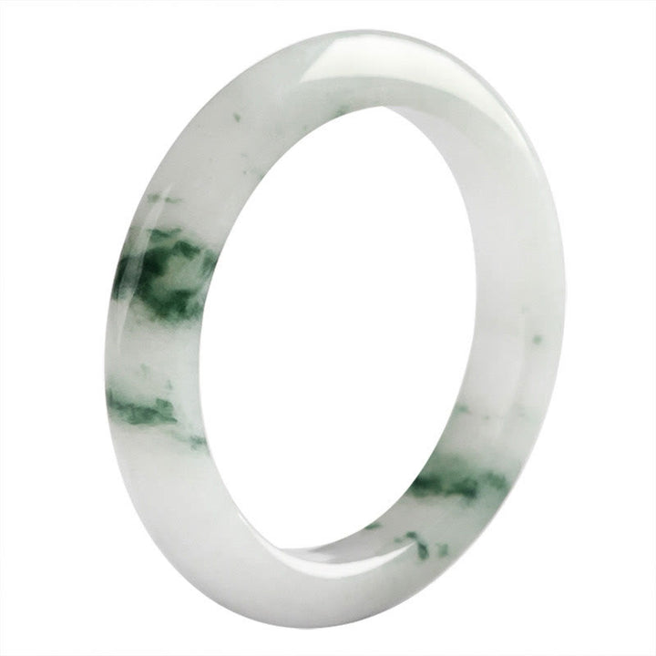 Anillo de abundancia de suerte de jade verde natural con Buddha Stones