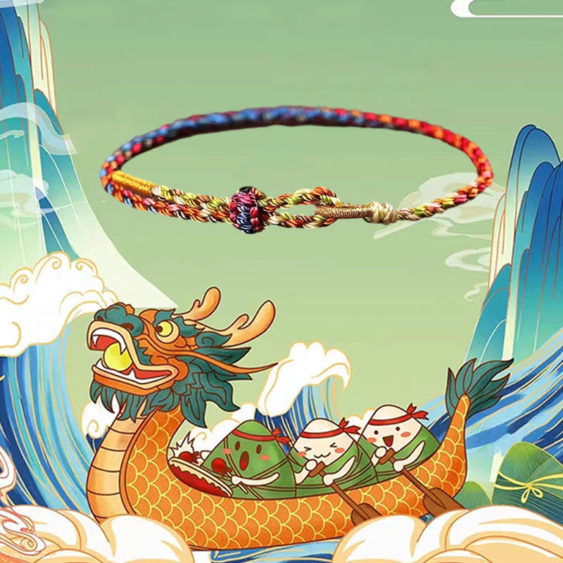Pulsera para niño y adulto con Buddha Stones, hecha a mano, con cuerda colorida y suerte