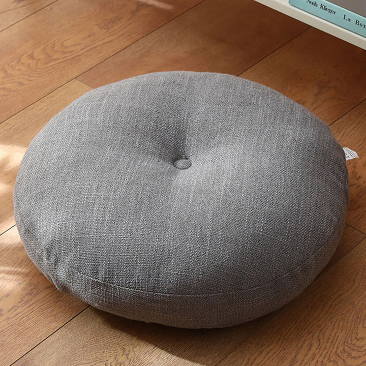 Cojín de lino con diseño simple de loto y Buddha Stones para meditación, decoración para el hogar y la sala de estar. - Desmontable - Aprox. 40 cm × 10 cm (puede haber una ligera variación) - Gris oscuro - image 0