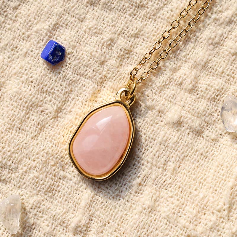 Colgante de collar con bendición de cuarzo rosa, amatista, aventurina verde Natural, Buddha Stones