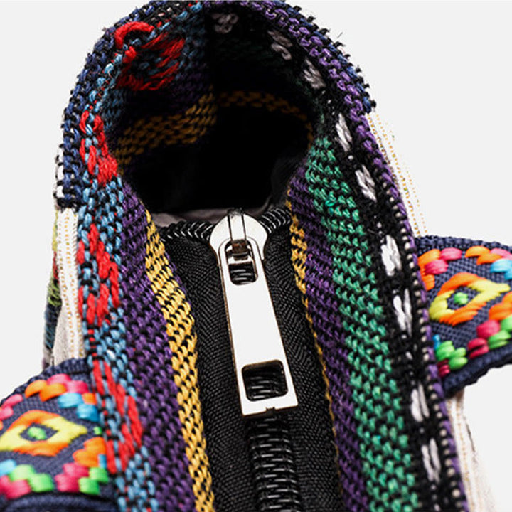 Bolso bandolera de lona de gran capacidad con bordado de mariposa y elefante - image 6