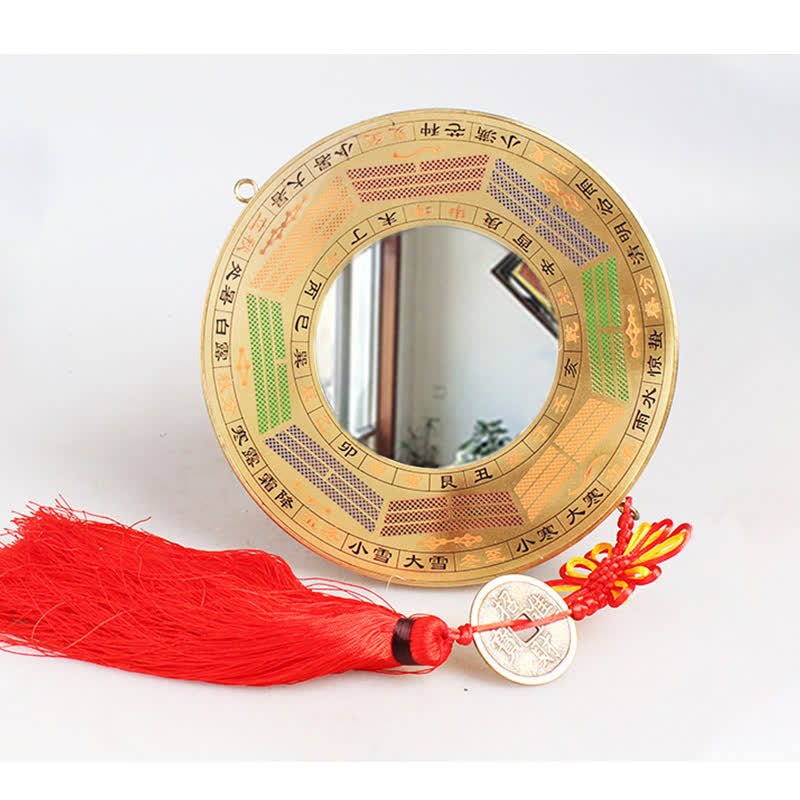 Mapa Feng Shui Bagua Moneda de cobre Equilibrio anudado chino Mapa de energía - 19 centímetros - Mapa Bagua de las Cuatro Estaciones - Espejo cóncavo - image 16
