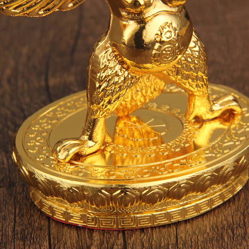 Decoración del hogar de protección de aleación de pájaro Garuda de oro tibetano - image 3
