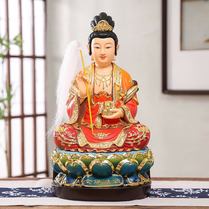 Estatua de resina de protección Bodhisattva Nuwa decoración del hogar