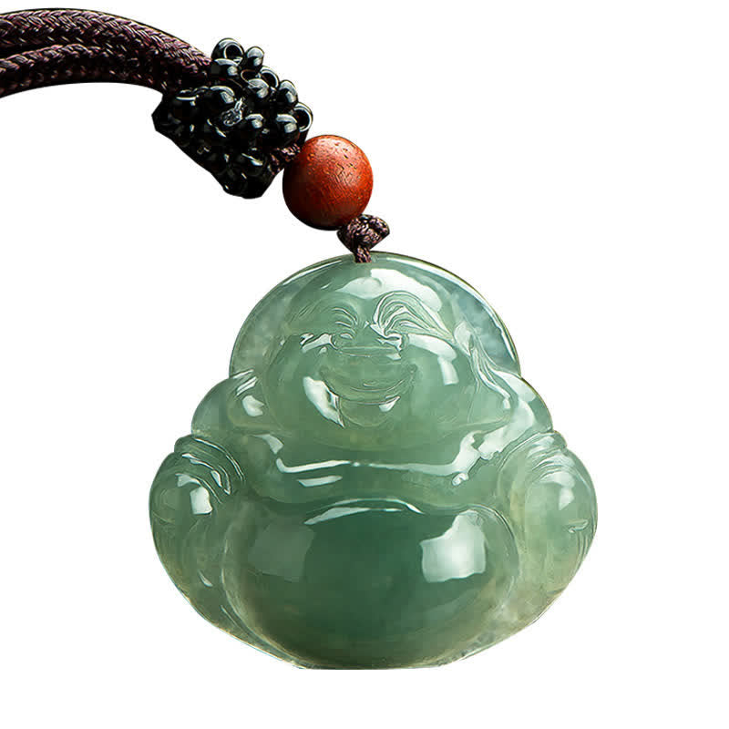 Colgante de collar de cuerda de abundancia de jade de Buda sonriente - image 8
