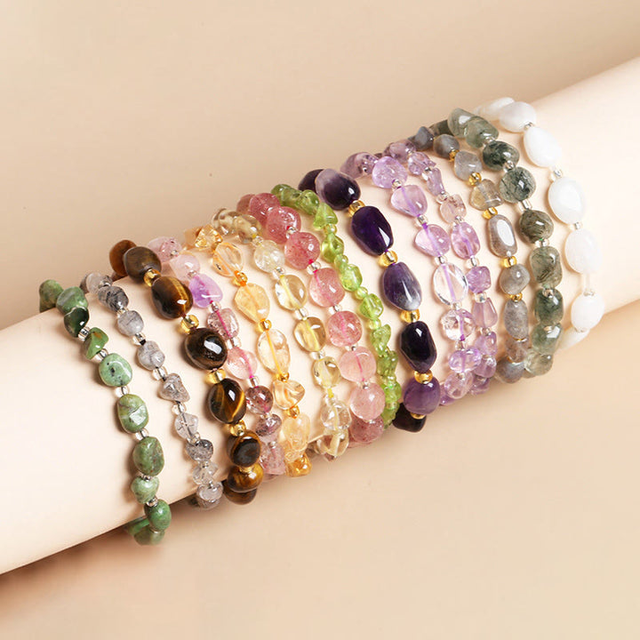 Pulsera de equilibrio de meditación de cristal de piedra de forma irregular natural de Buddha Stones