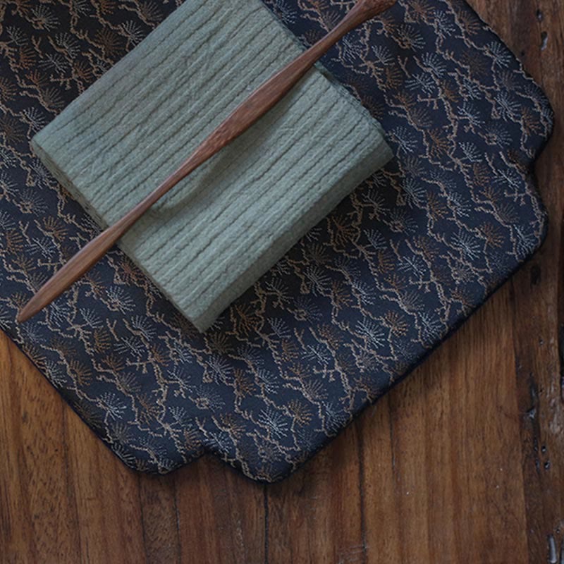 Posavasos para taza de té con diseño de brocado floral elegante