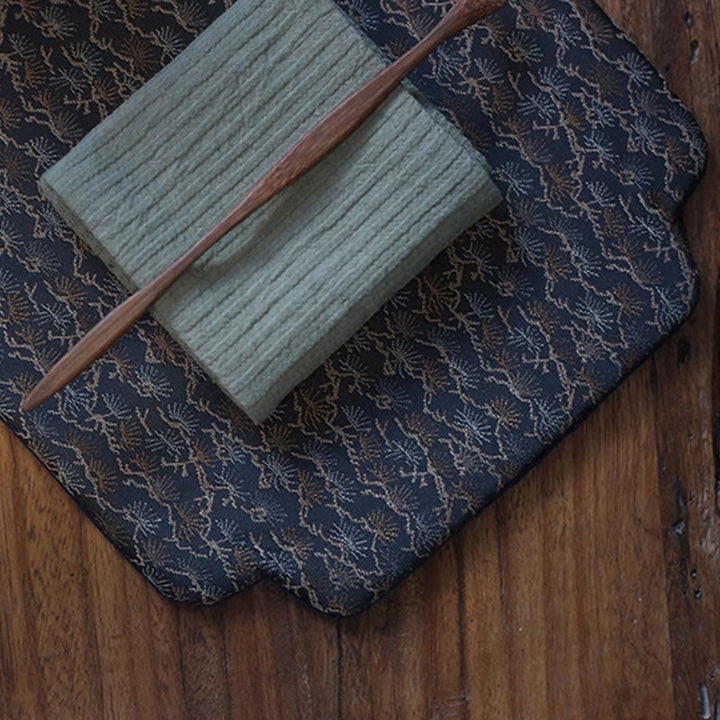 Posavasos para taza de té con diseño de brocado floral elegante