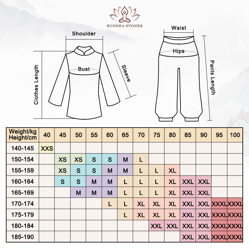 Conjunto de ropa unisex con patrón simple de Buddha Stones para meditación, oración, espiritualidad, tai chi, qigong y práctica - image 9