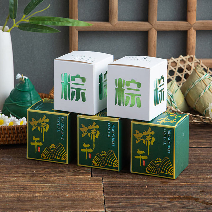 Vela perfumada con patrón Zongzi del Festival del Barco del Dragón de Buddha Stones , regalo para familiares y amigos