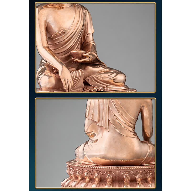 Estatuilla de Buda Gautama Shakyamuni, estatua de cobre de serenidad, decoración del hogar