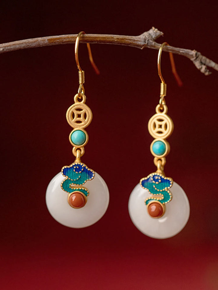 Buddha Stones, monedas de cobre de Jade, nubes propicias, collar de prosperidad, colgante, pulsera, anillo, pendientes