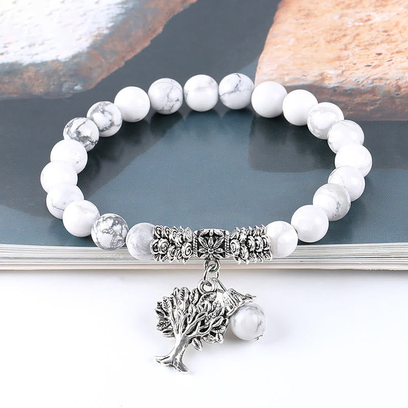 Pulsera elástica con amuleto de la suerte, árbol de la vida, Buddha Stones