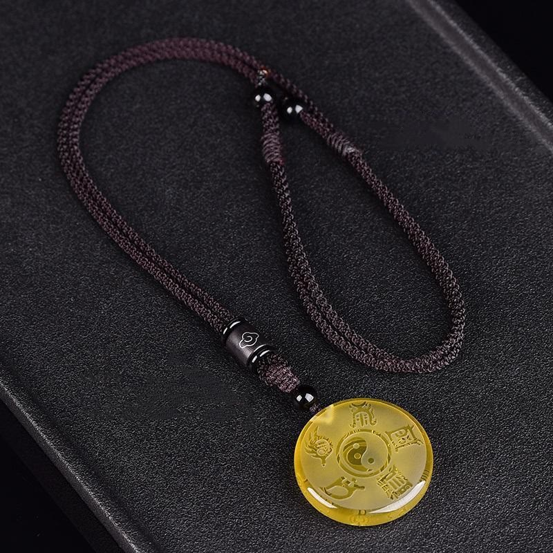 Buddha Stones taoísmo cinco montañas sagradas símbolo Yin Yang Liuli cristal equilibrio collar colgante llavero - image 11