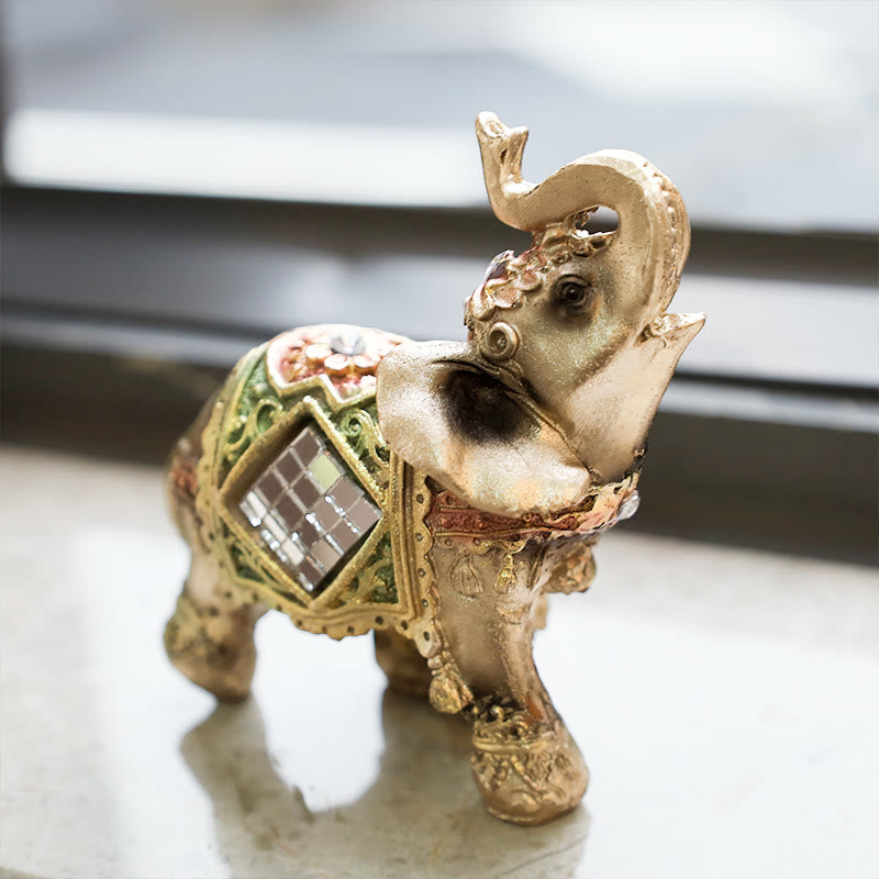 Estatua de elefante verde Feng Shui de la suerte, Buddha Stones , escultura, estatuilla de riqueza, regalo, decoración del hogar