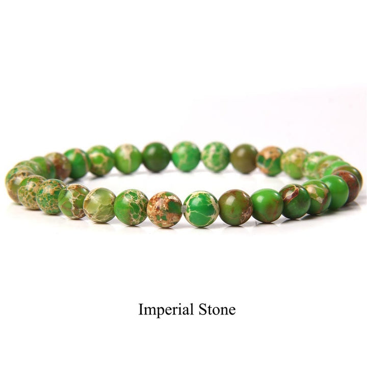 Pulsera de cuentas curativas de cuarzo con piedra natural de piedras de Buddha Stones - 8 mm - Piedra imperial - image 79