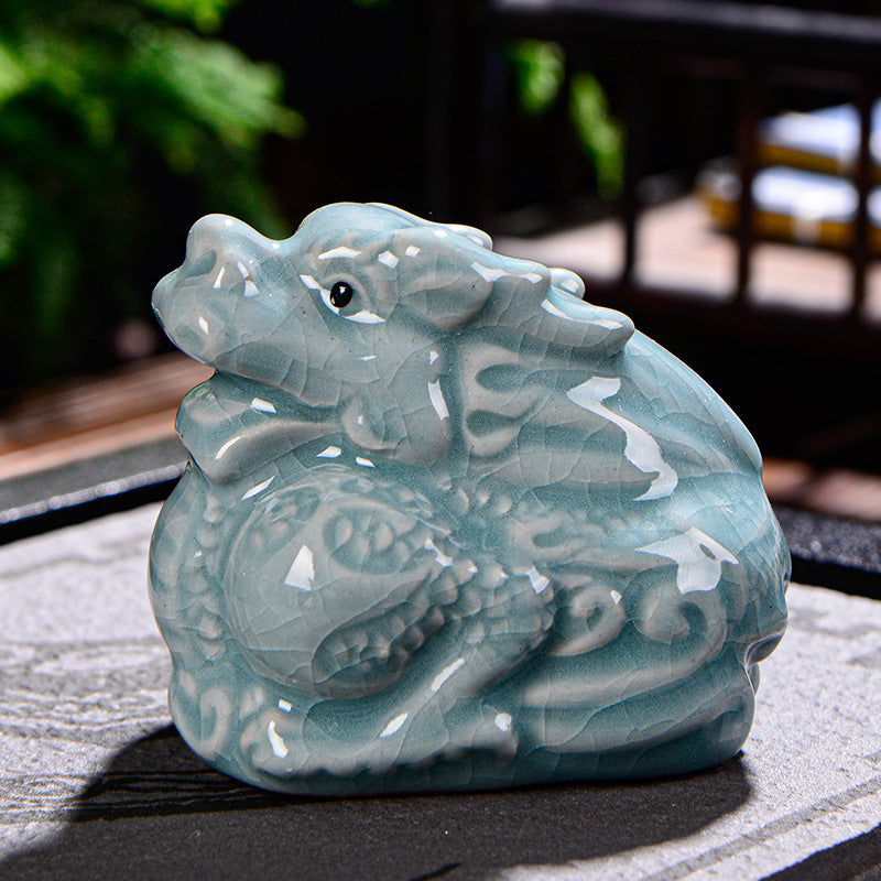 Buddha Stones zodiaco chino riqueza cerámica té mascota hogar estatuilla decoración
