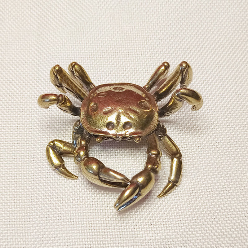 Buddha Stones, Mini Rana pequeña, Tortuga, pez Koi, Caracol, cangrejo, cobre, riqueza, decoración del hogar - Cangrejo - image 22