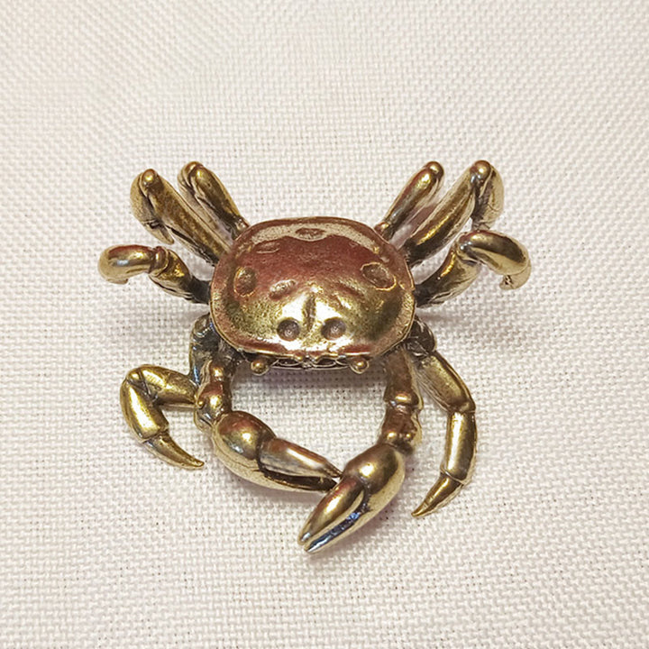 Buddha Stones, Mini Rana pequeña, Tortuga, pez Koi, Caracol, cangrejo, cobre, riqueza, decoración del hogar - Cangrejo - image 22