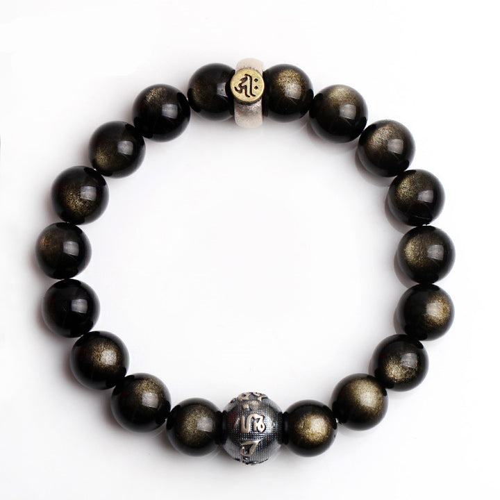 Pulsera de purificación de obsidiana de Buda natal del zodiaco chino de Buddha Stones
