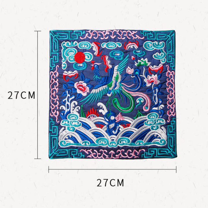 Alfombrilla para taza bordada con Buddha Stones , dragón Fénix, Kirin, posavasos para taza de té, tapete para té Kung Fu