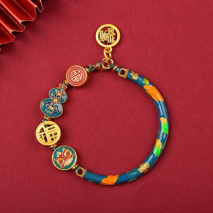 Pulsera de la suerte de la riqueza del león de la felicidad de la fortuna de la calabaza tibetana