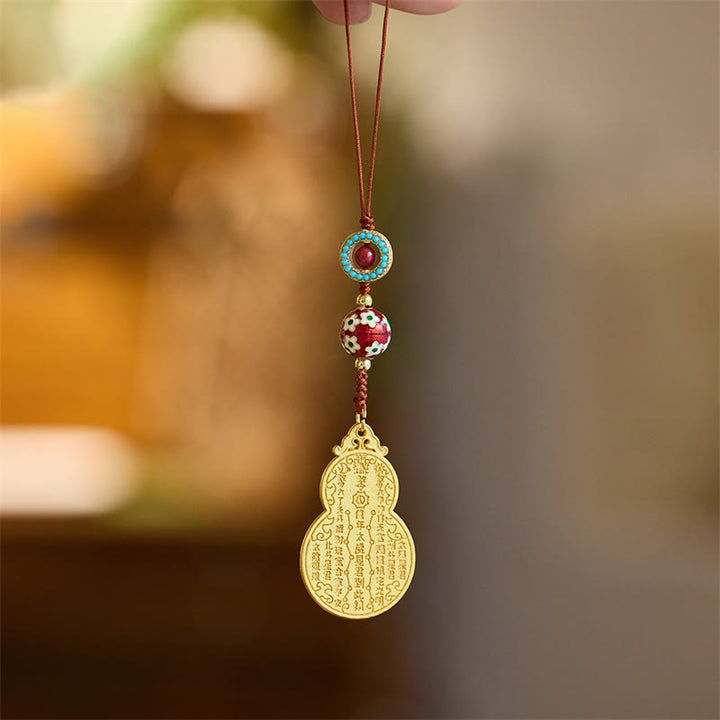 Buddha Stones Wu Lou calabaza Fu personaje Tai Sui amuleto fortuna teléfono colgante decoración llavero