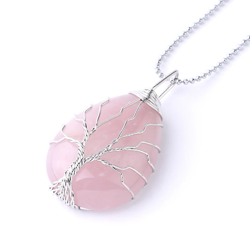 Collar con colgante de energía curativa, árbol de la vida, cristal de cuarzo Natural, Buddha Stones - image 39