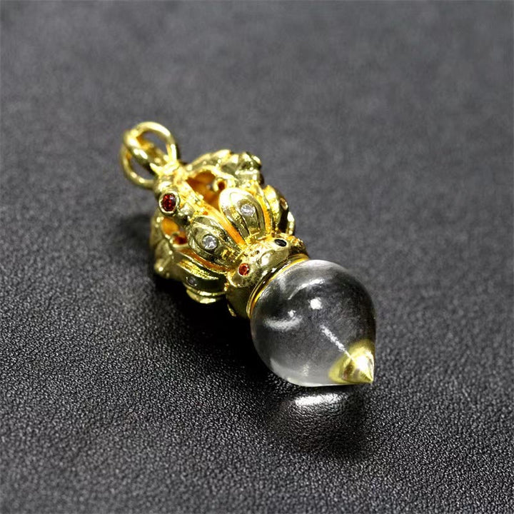 Buddha Stones tibetano Dorje Vajra 4 puntas Lotus Liuli cristal fuerza collar colgante