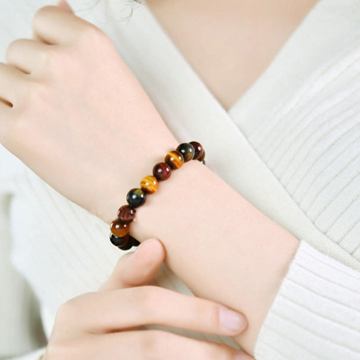 Pulsera de protección positiva con ojo de tigre natural de Buddha Stones