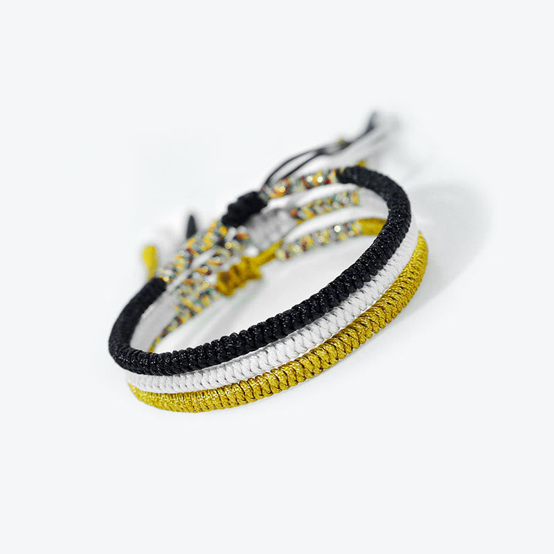 Pulsera de amuleto con nudo King Kong multicolor tibetano hecho a mano con Buddha Stones , 3 uds.