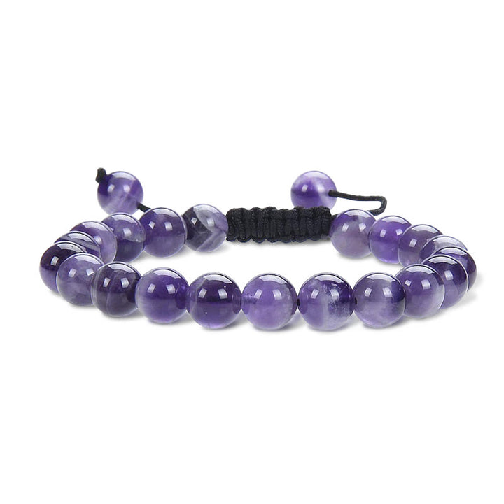 Pulsera de macramé ajustable unisex con cuentas de cristal de piedras preciosas de poder curativo natural de Buddha Stones - Amatista - image 0