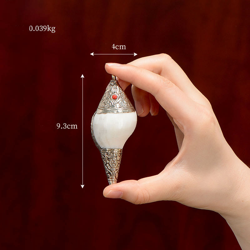 Concha de caracola Shankha Natural tibetana, concha marina, decoración del hogar de la suerte y la riqueza - Shankh extra pequeño de 9,3 x 4 cm - image 2