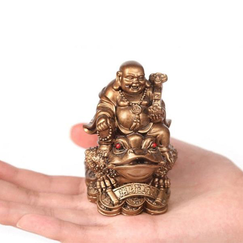Decoración de adorno de sapo FengShui Maitreya
