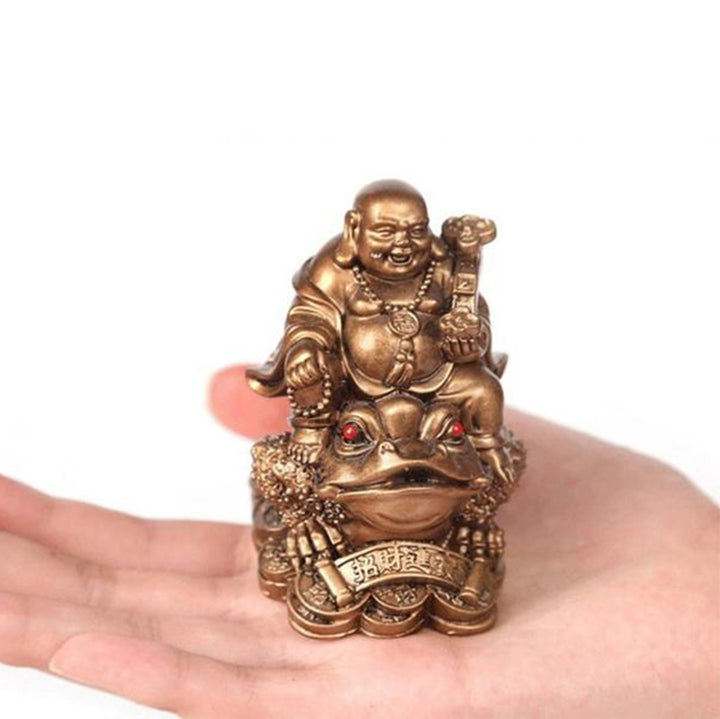 Decoración de adorno de sapo FengShui Maitreya