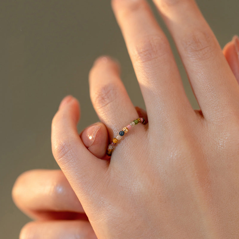 Anillo de amor positivo con turmalina natural de Buddha Stones