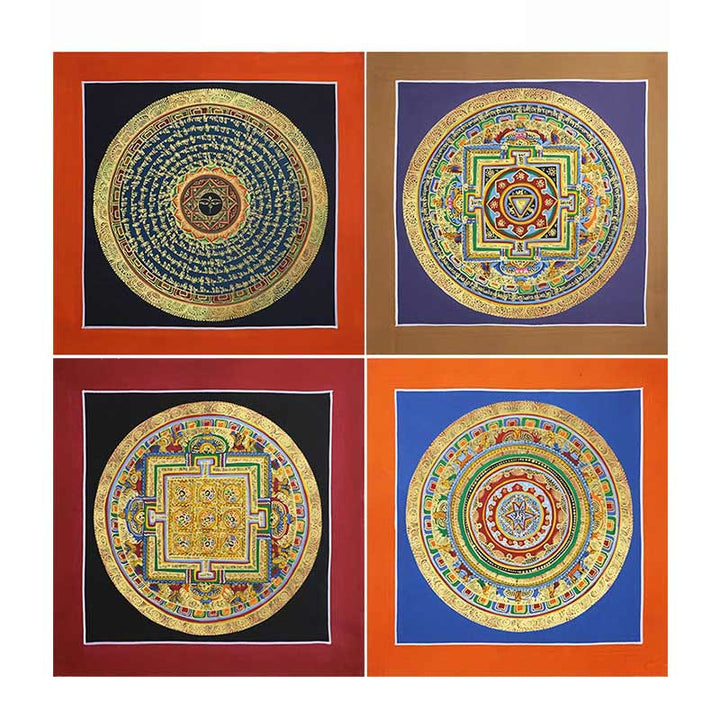 Caja ciega tibetana hecha a mano con pintura Thangka, bendición espiritual, patrón de Color aleatorio