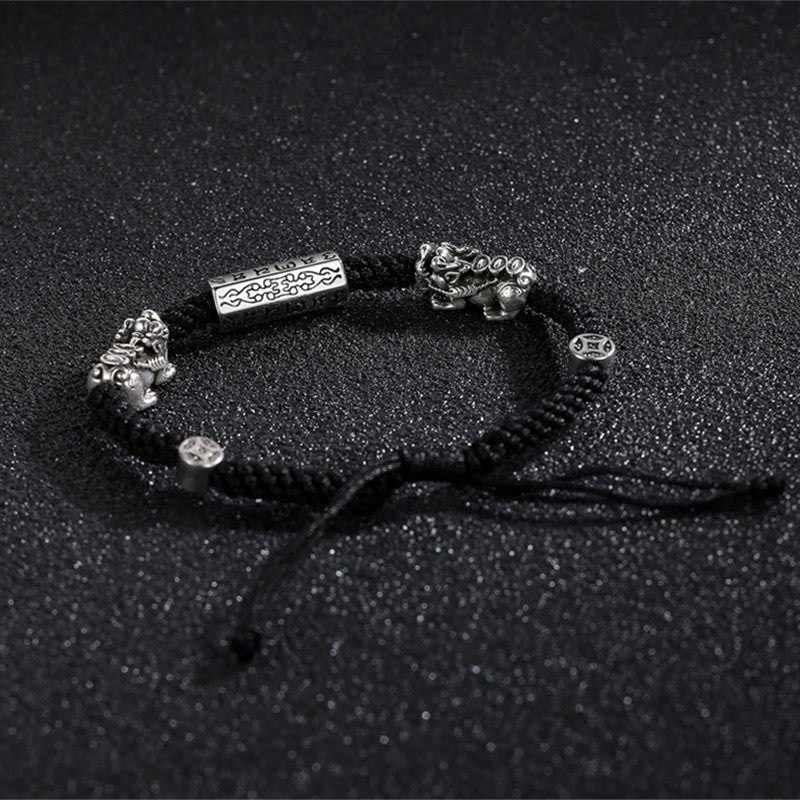 Pulsera de cuerda Om Mani Padme Hum con moneda de cobre Feng Shui doble de piedras de Buddha Stones - image 6