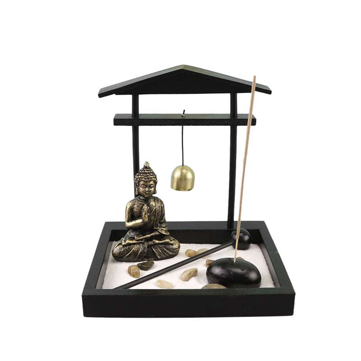 Estatua de Buda rocas meditación paz Zen jardín conjunto decoración del hogar