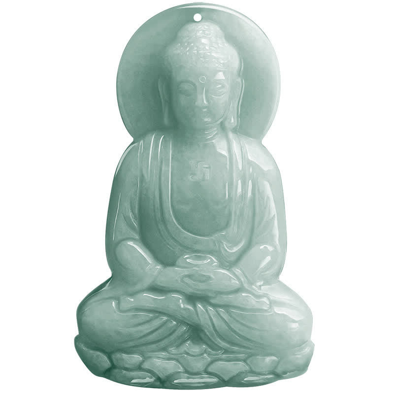 Collar de cadena de compasión con amuleto de jade de Buda Amitabha de Buddha Stones - image 18