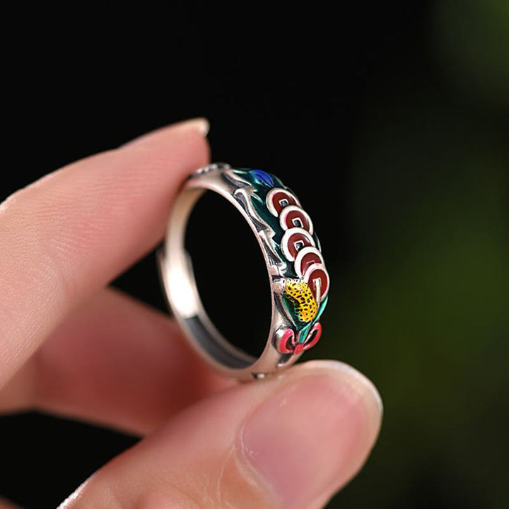 Anillo de riqueza de monedas de cinco emperadores Feng Shui de Buddha Stones