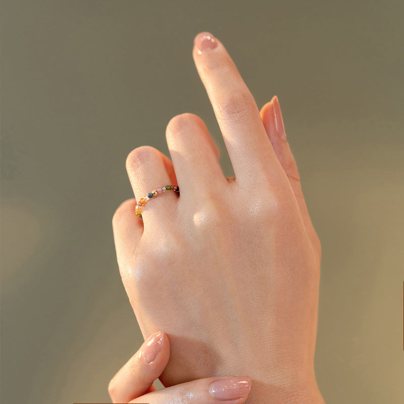 Anillo de amor positivo con turmalina natural de Buddha Stones